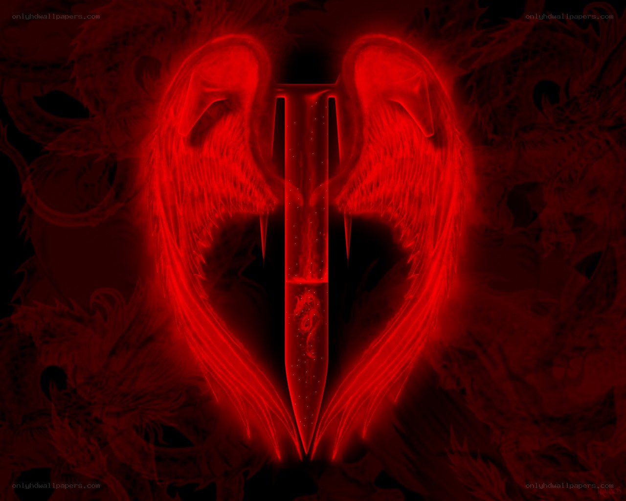 red wings and sword
