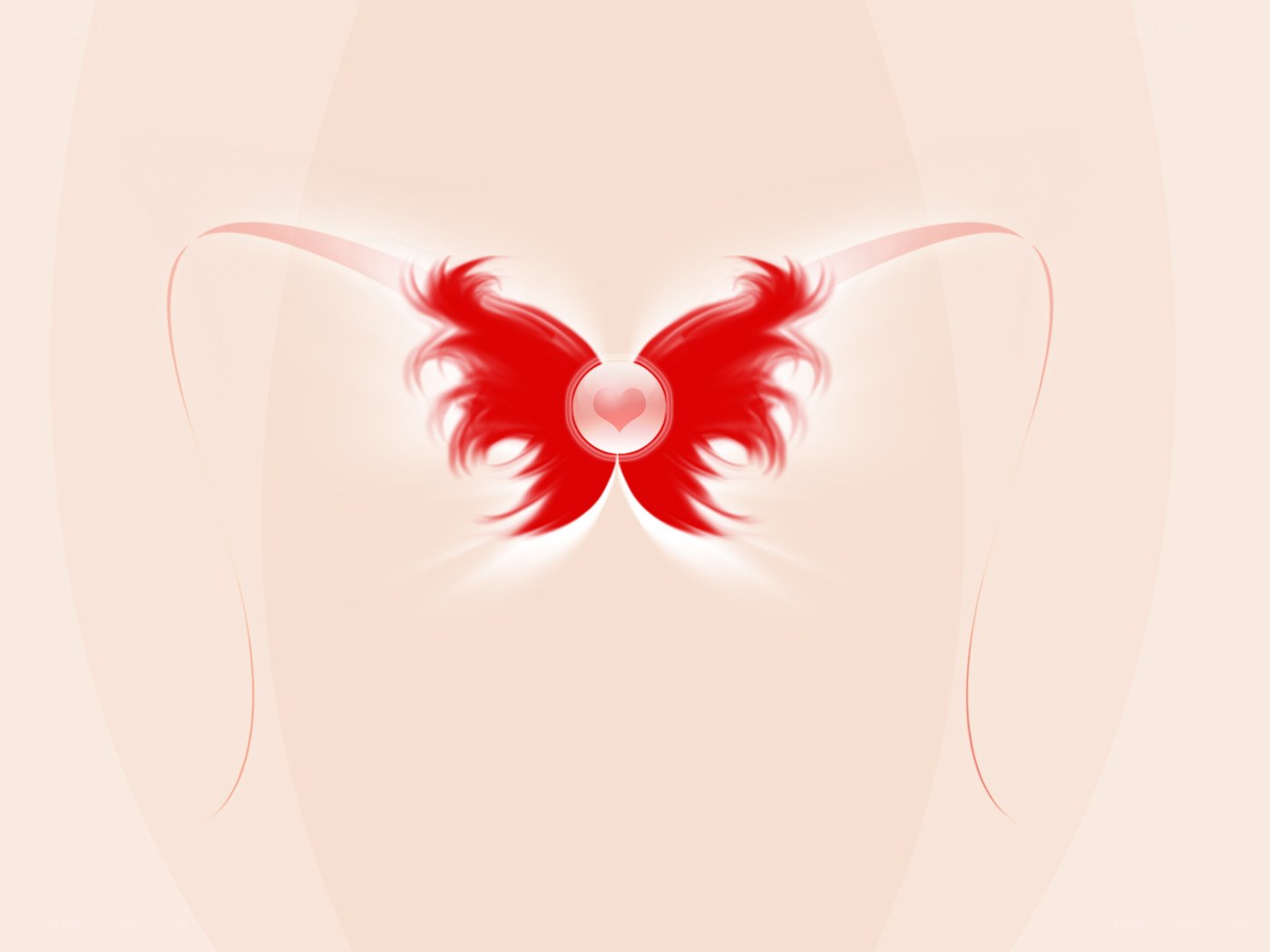 red wings with heart symbol