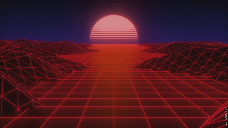 Red Wireframe Landscape