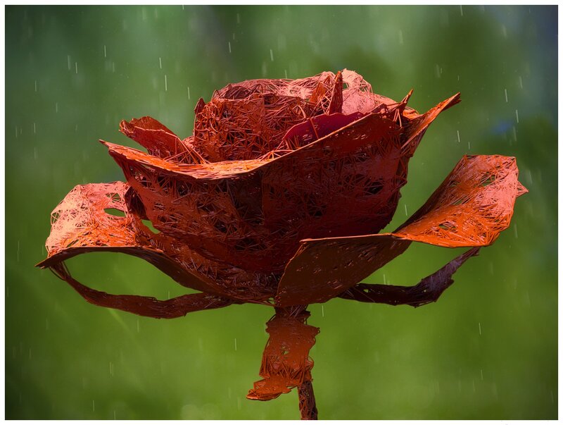 Red Wireframe Rose