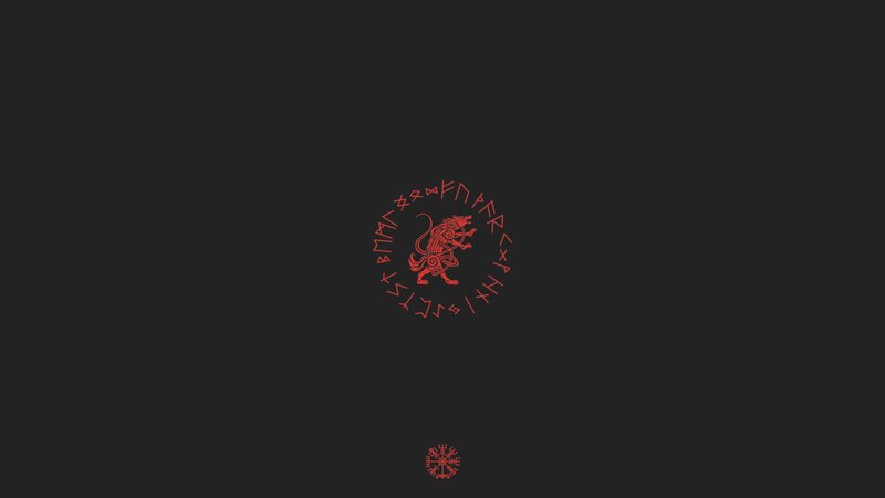 Red Wolf Symbol — Black