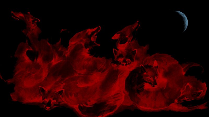 Red Wolves in Smoke