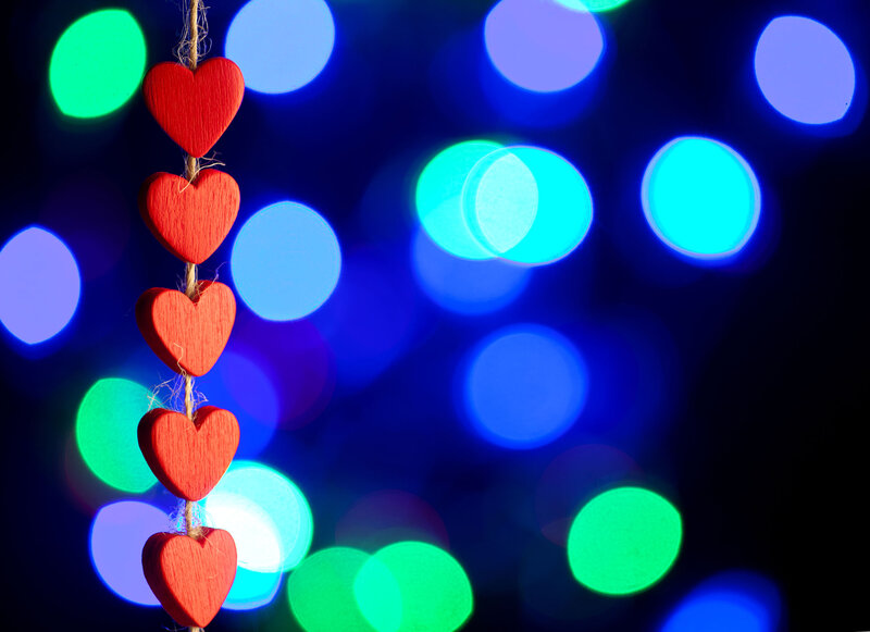Red Wooden Hearts — Festive