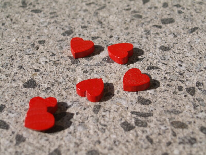Red Wooden Hearts