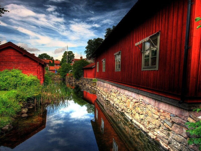 Red Wooden Houses