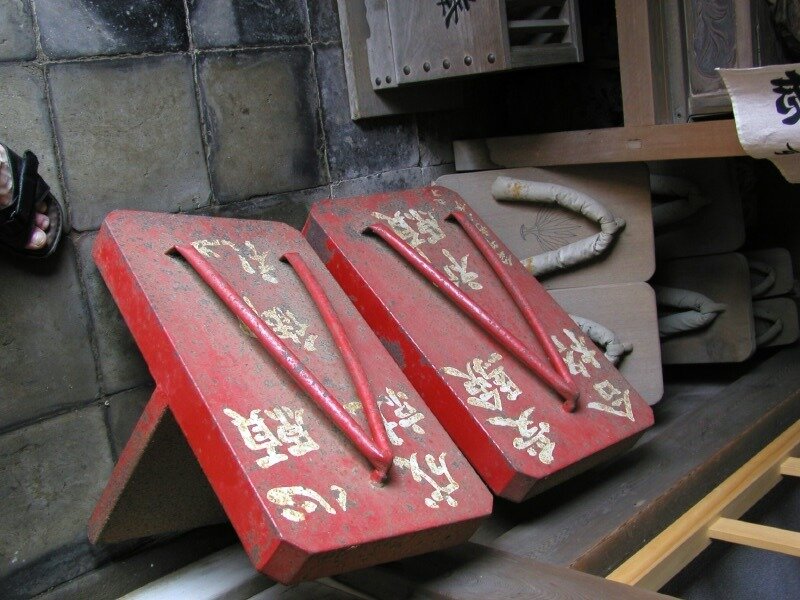 Red Wooden Sandals