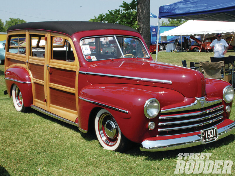 Red Woodie Station Wagon — Outdoor