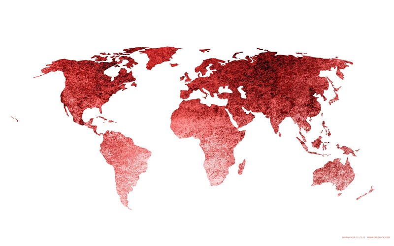 red world map