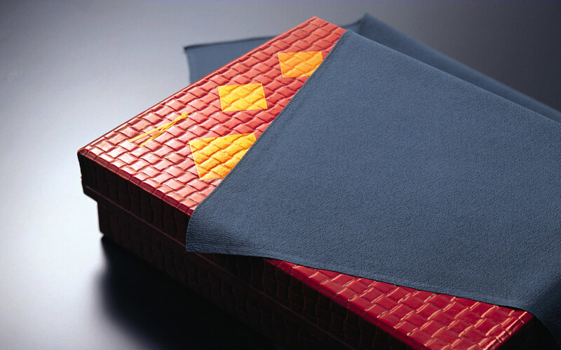 Red Woven Box with Cloth