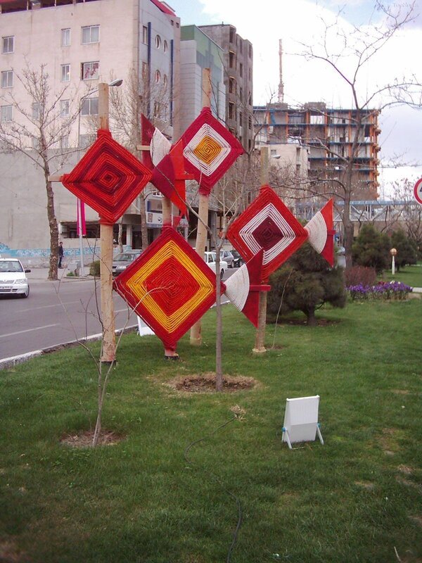 Red Woven Sculptures