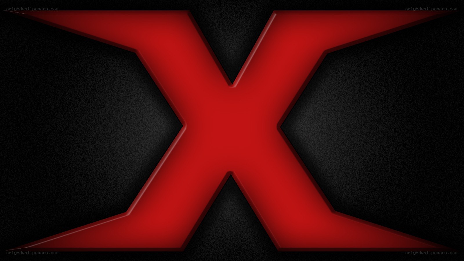 Red X logo on black background