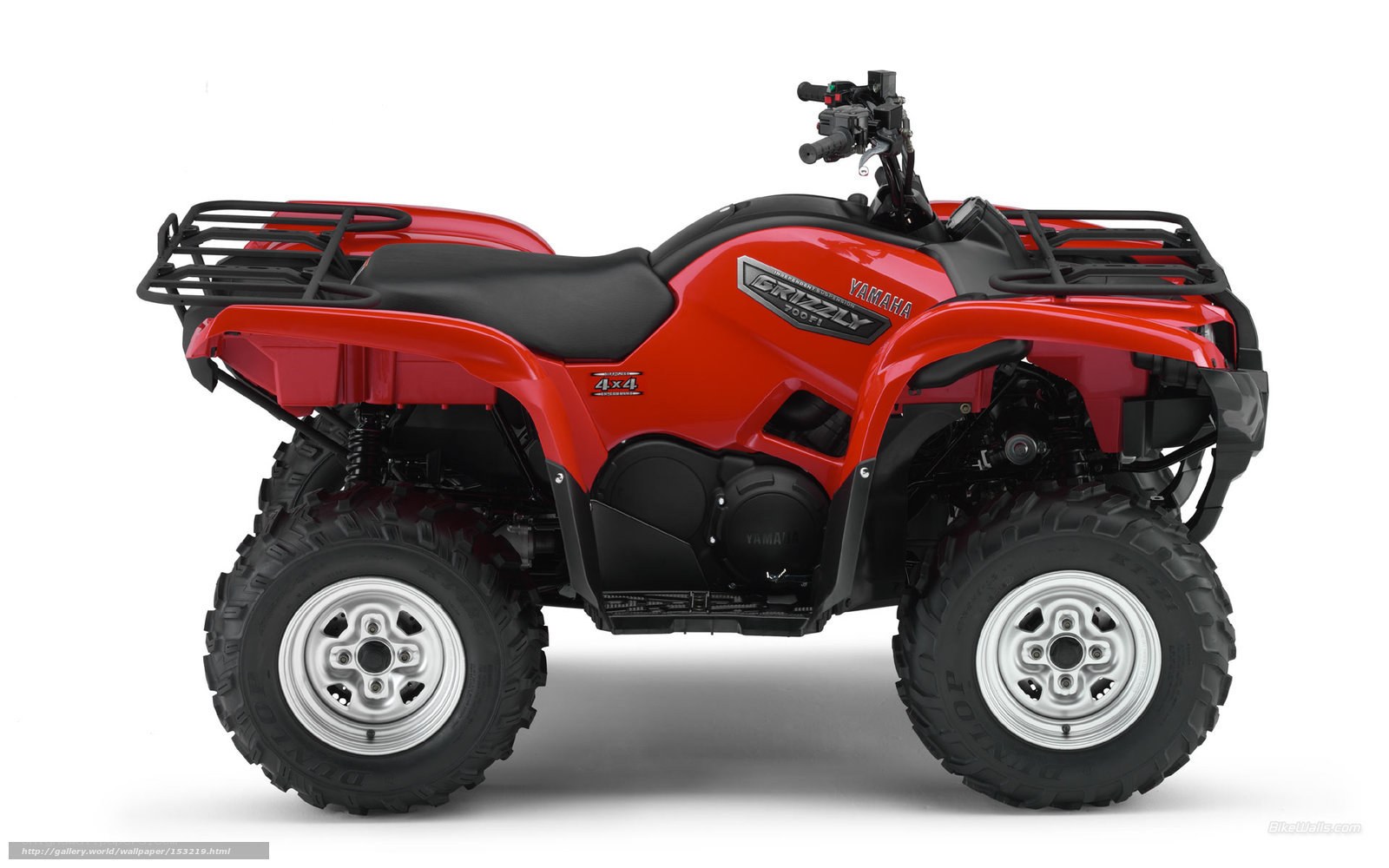 Red Yamaha Grizzly ATV