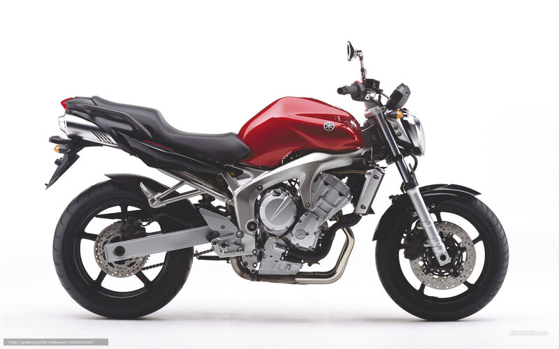 Red Yamaha motorcycle side view