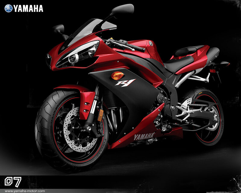 Red Yamaha R1 Motorcycle — Dramatic
