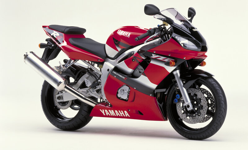 Red Yamaha sport motorcycle