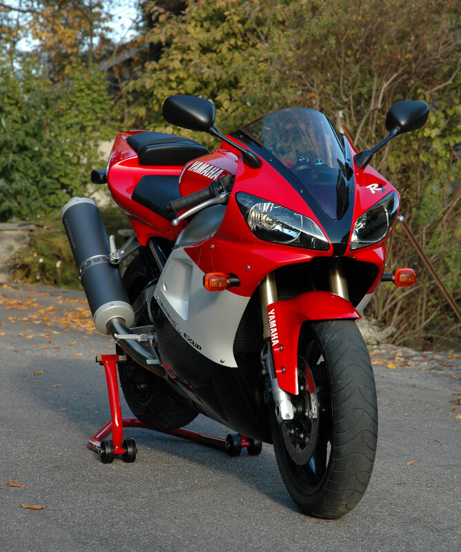 Red Yamaha sport motorcycle