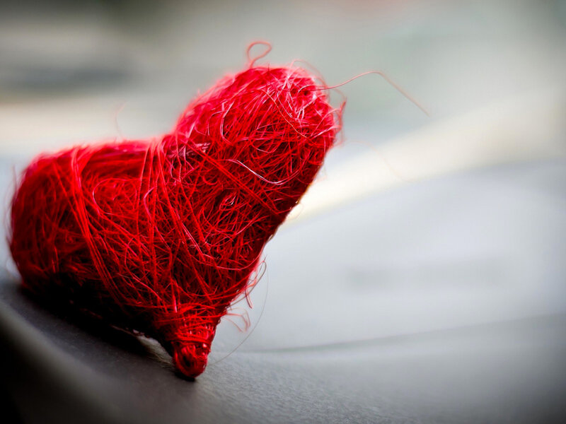 Red Yarn Heart — Calm, Photograph