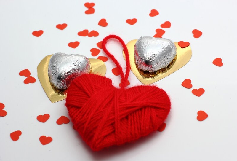 Red Yarn Heart Ornament