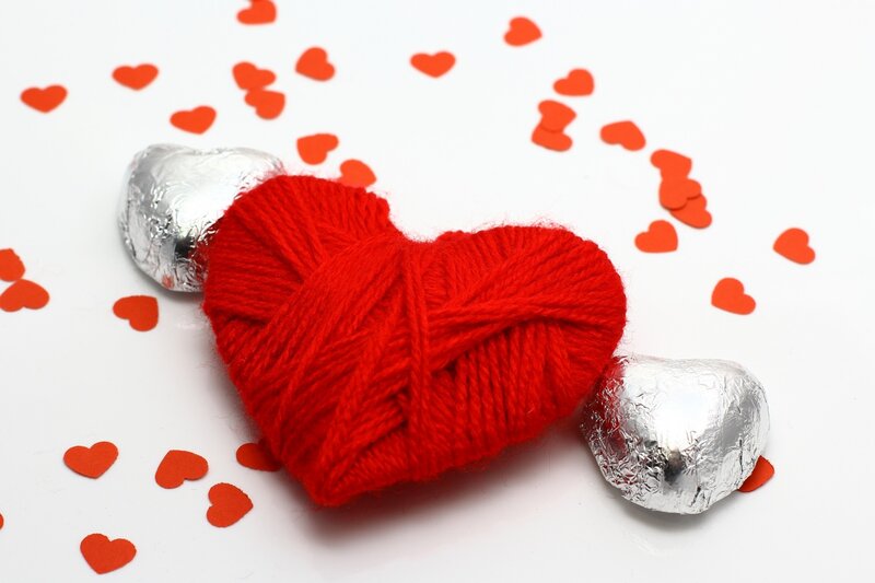 Red Yarn Heart — Romantic