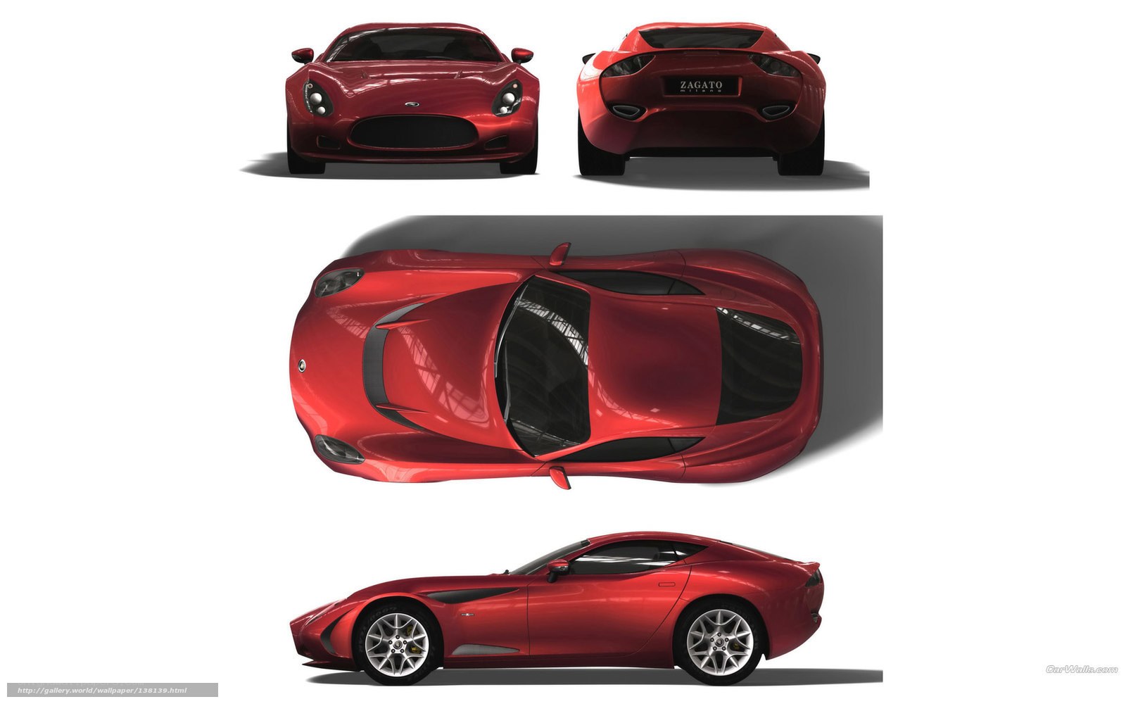Red Zagato sports car views