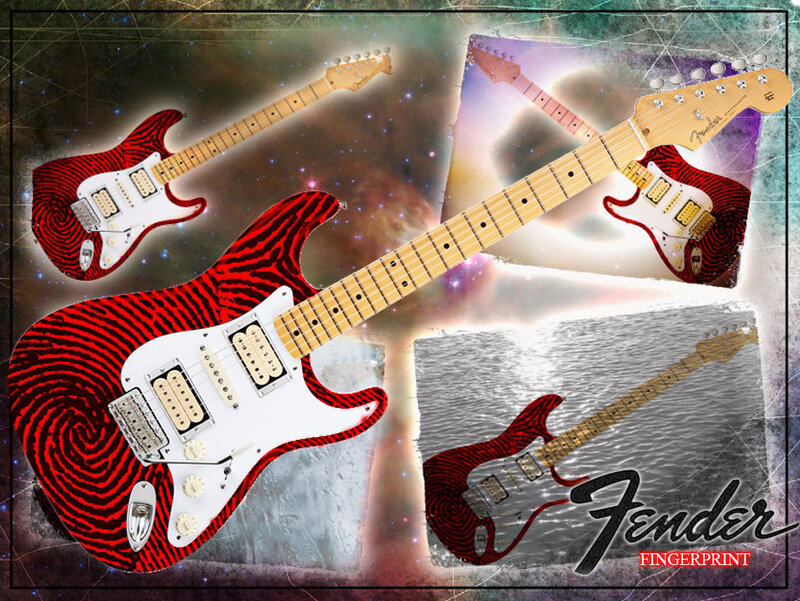 Red Zebra-striped Guitar
