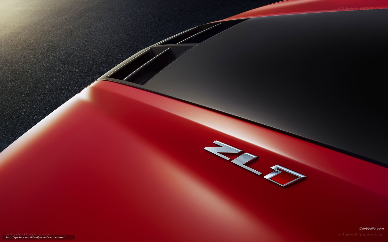 Red ZL1 car emblem