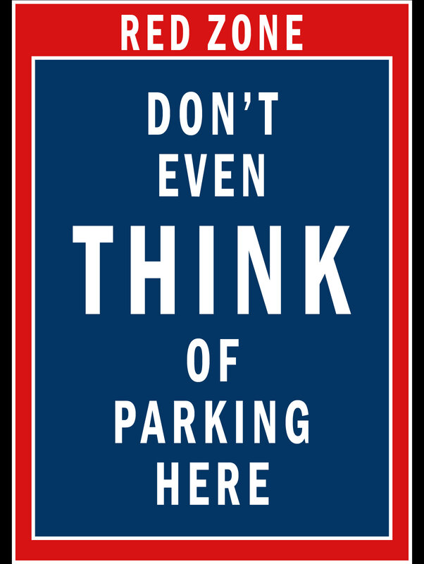Red Zone Parking Sign