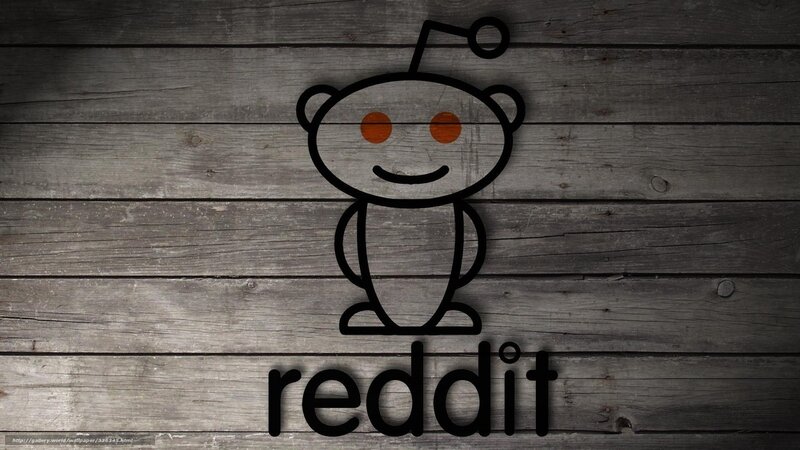 Reddit logo on wood