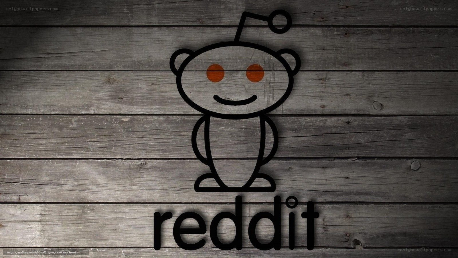 Reddit logo on wood