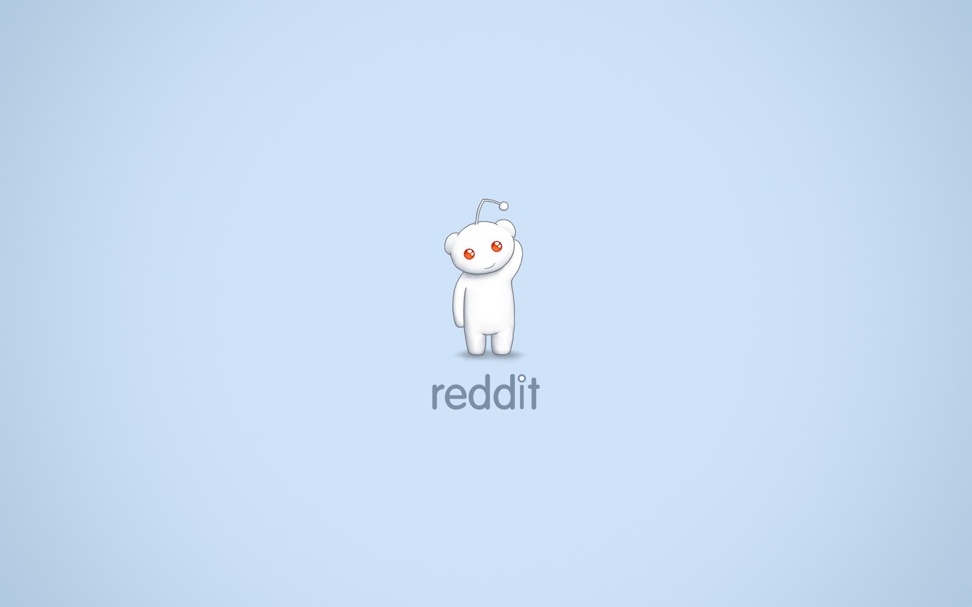 Reddit mascot on blue background