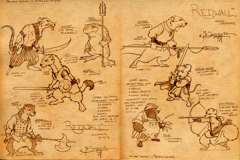 Redwall character design sheet