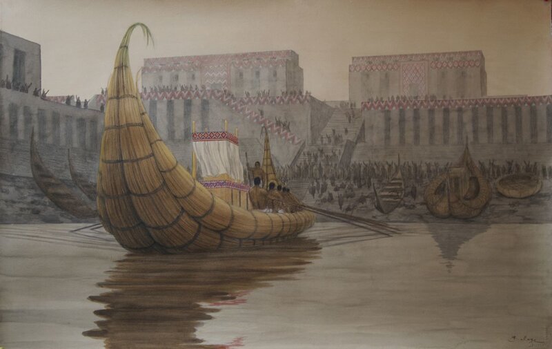 Reed Boat on Water