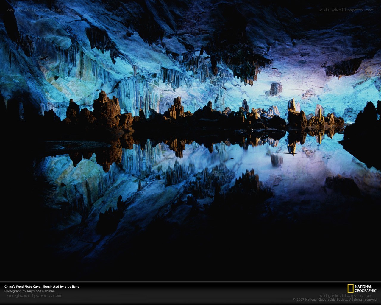 Reed Flute Cave illuminated