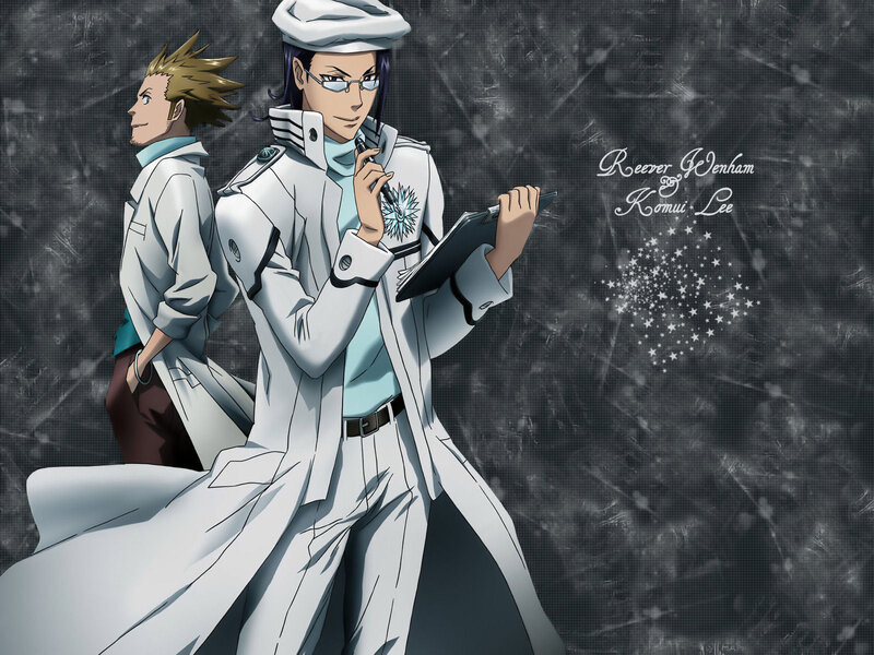 Reever and Komui in lab coats