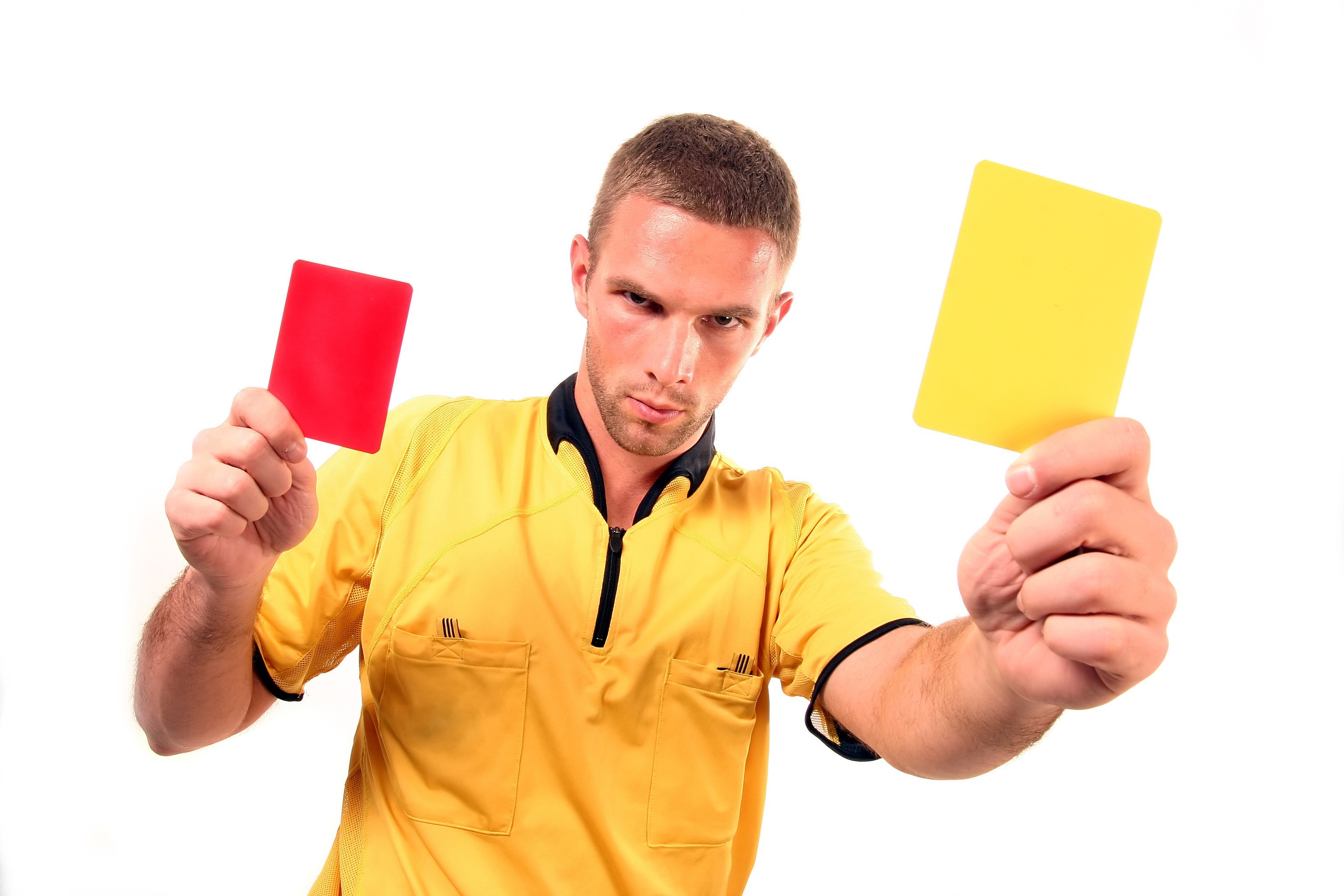referee holding cards
