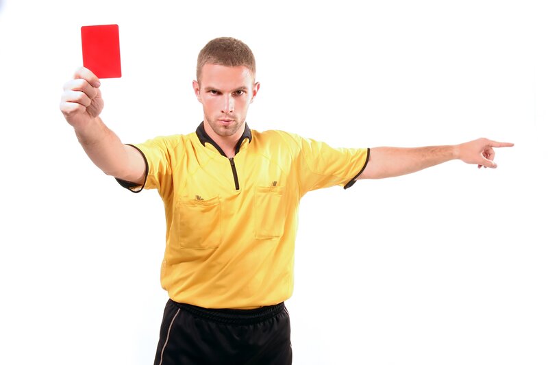 Referee Showing Red Card — Yellow