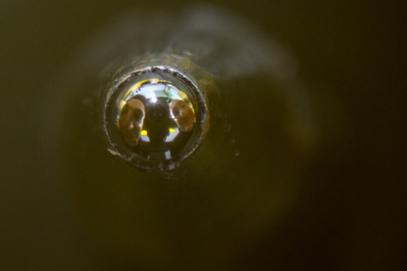 reflection in a glass bead
