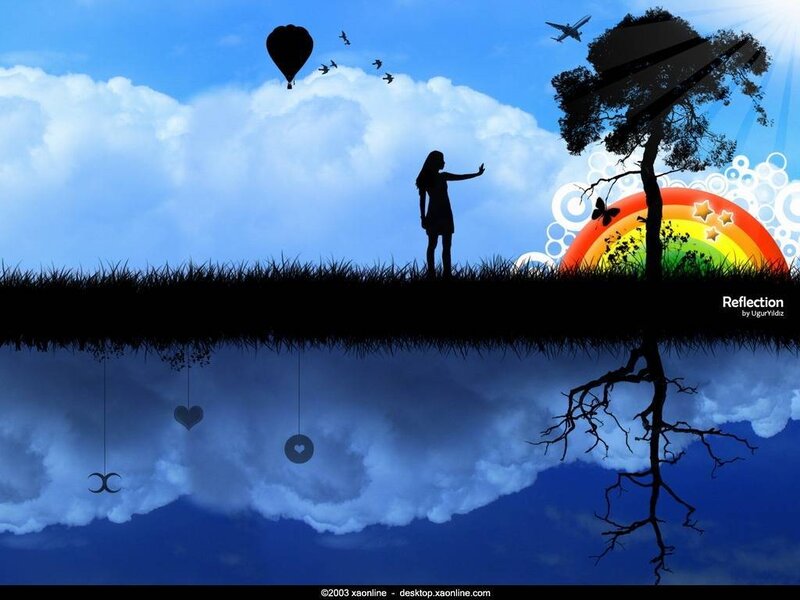 Reflection of a dreamy landscape