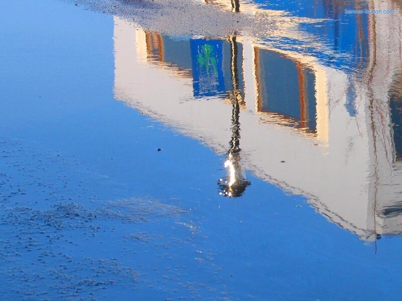 Reflection of buildings in water