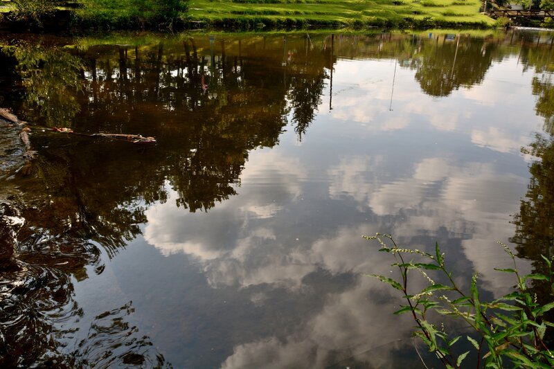 Reflection of Clouds in Water — Green