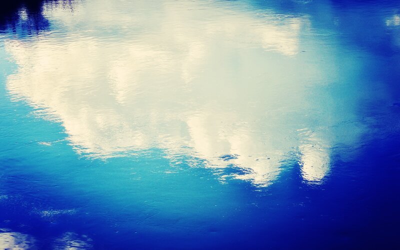Reflection of Clouds on Water — Blue