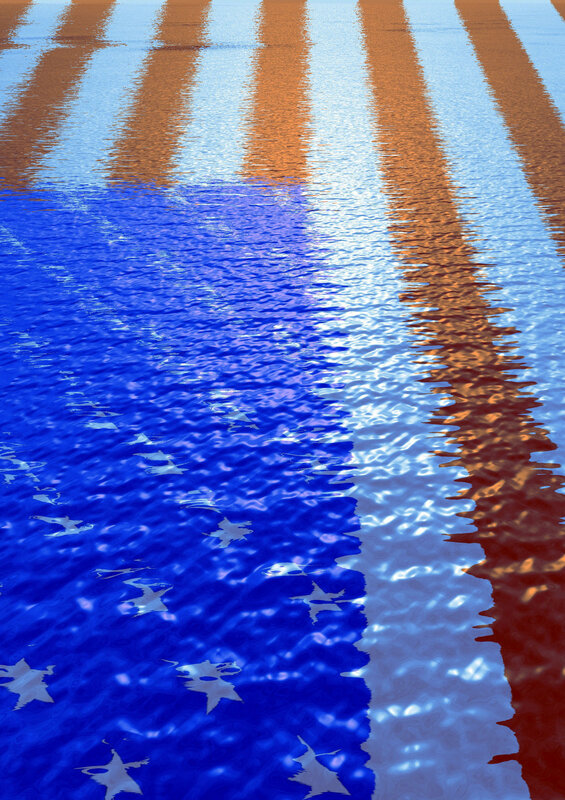 Reflection of Flag in Water