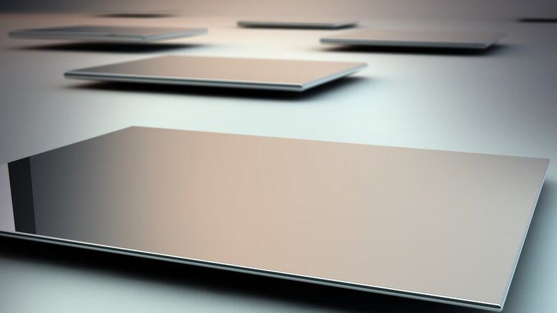 Reflective panels on a surface