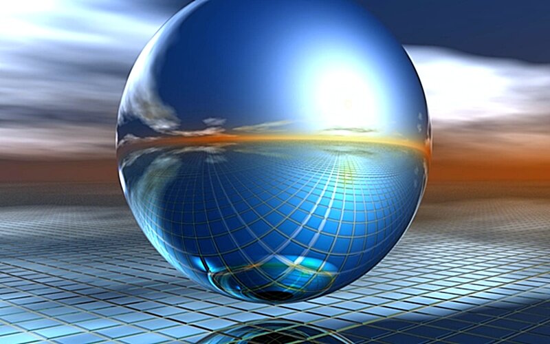 Reflective sphere on grid