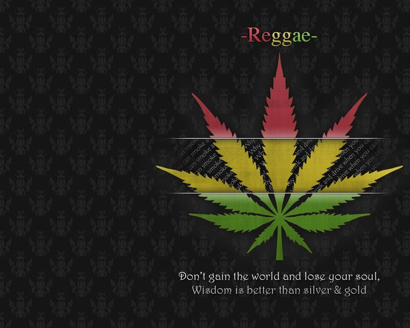 Reggae leaf with quote
