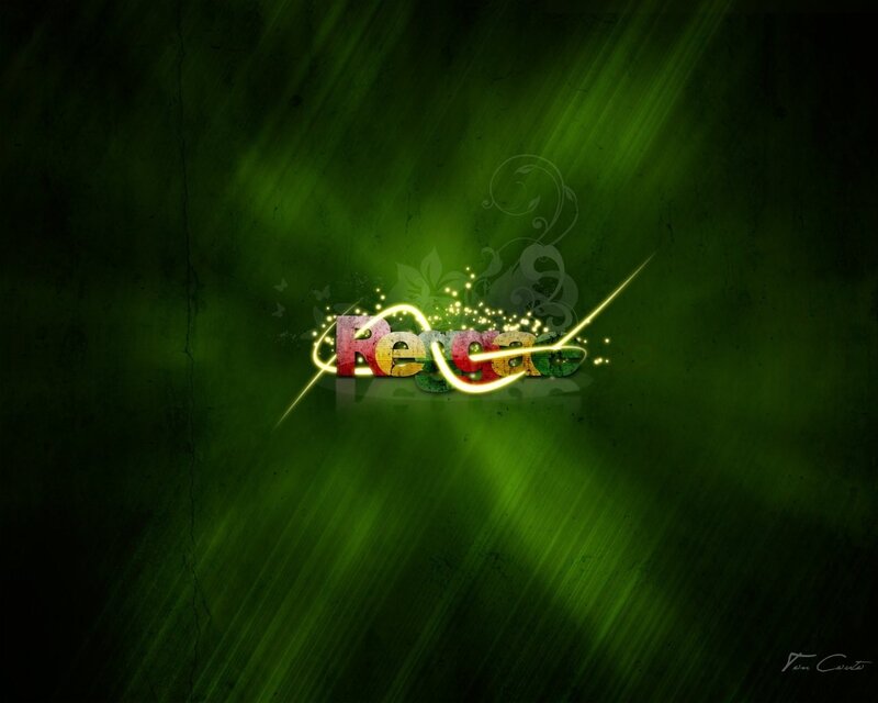 Reggae music logo on green background