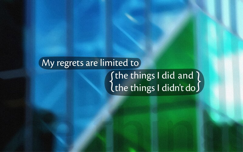 regrets quote on abstract background