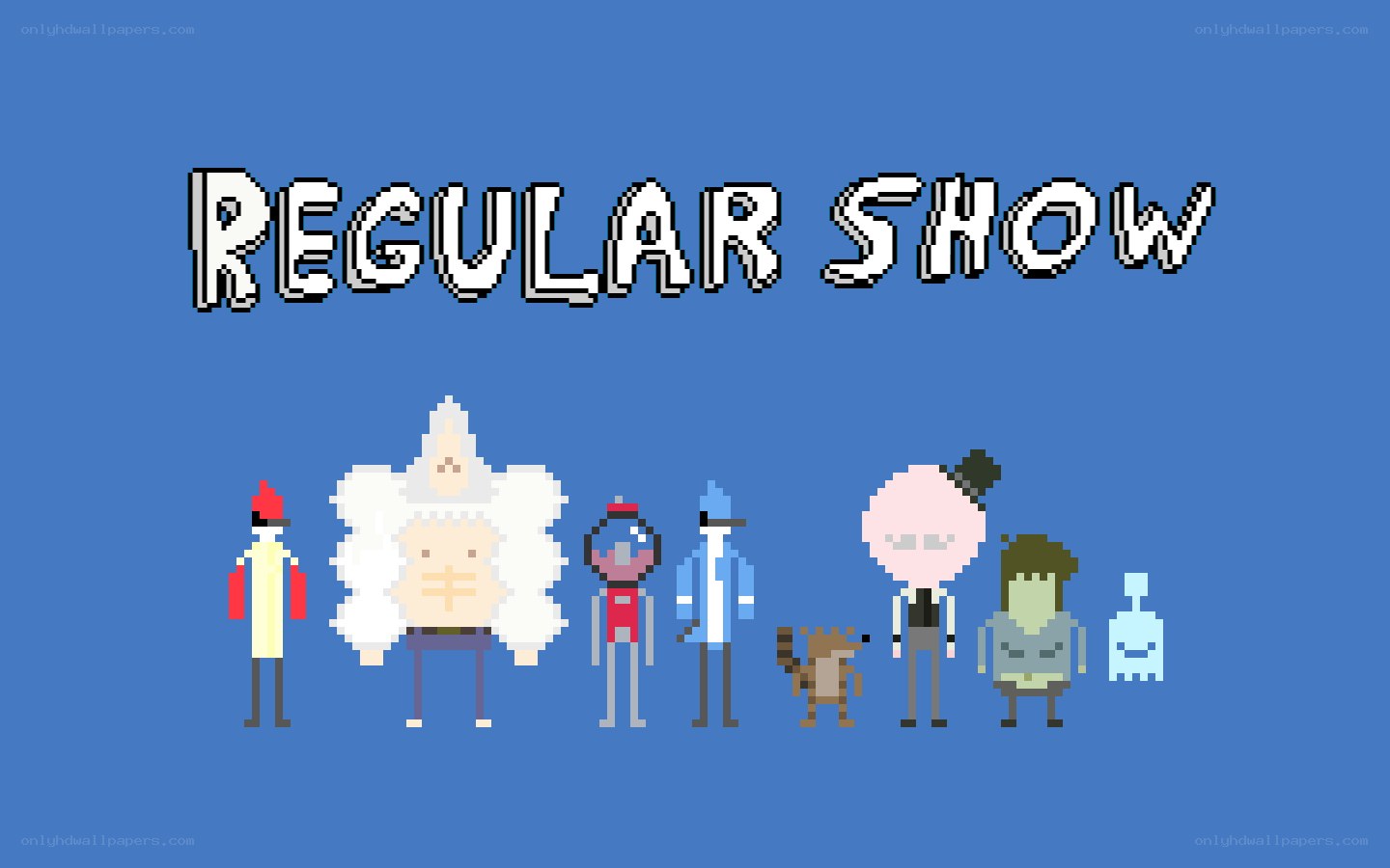 Regular Show pixel art characters