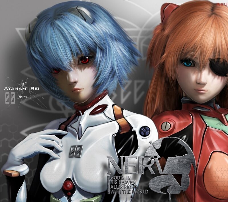 Rei and Asuka from Evangelion