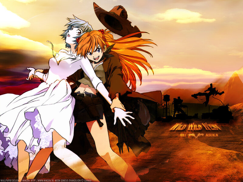 Rei and Asuka in the Wild West